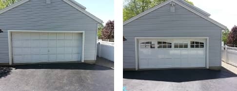before and after garage door repair